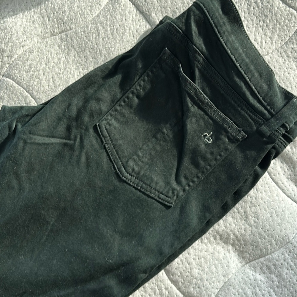 Shiny Emerald rag and bone stretch skinny jeans